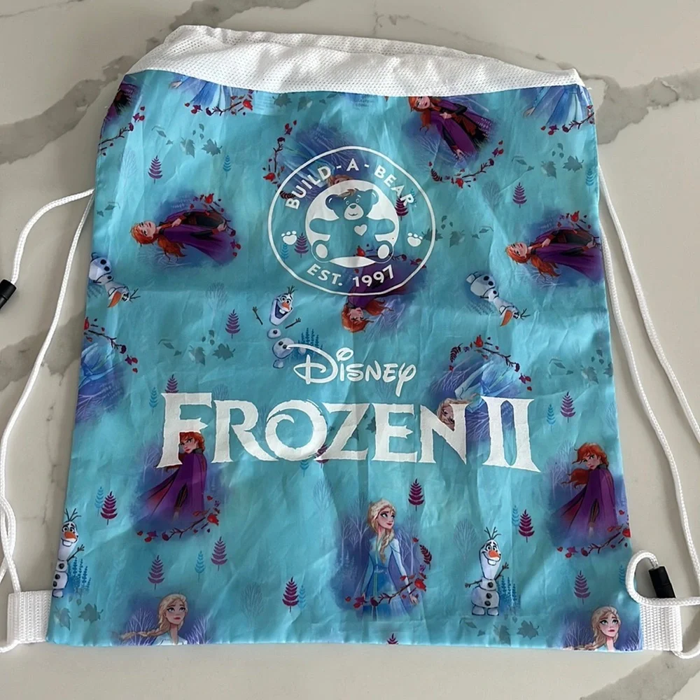Build-A-Bear Disney Frozen II Drawstring Backpack |‎ Elsa Anna Olaf